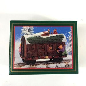 Vtg 1995 World Bazaars NORTH POLE EXPRESS Christmas Reindeer Names Train Car